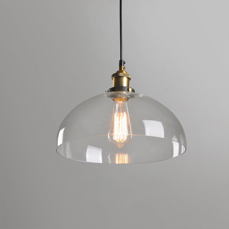 8’/10’ Dia Single Bulb Ceiling Pendant Warehouse Globe/Half-Globe Clear Glass Hanging Light