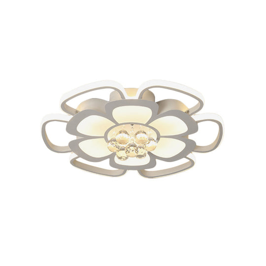 Modern Acrylic Petal Flush Mount Led Ceiling Light - 20.5’/27’ W Warm/White Round Design White