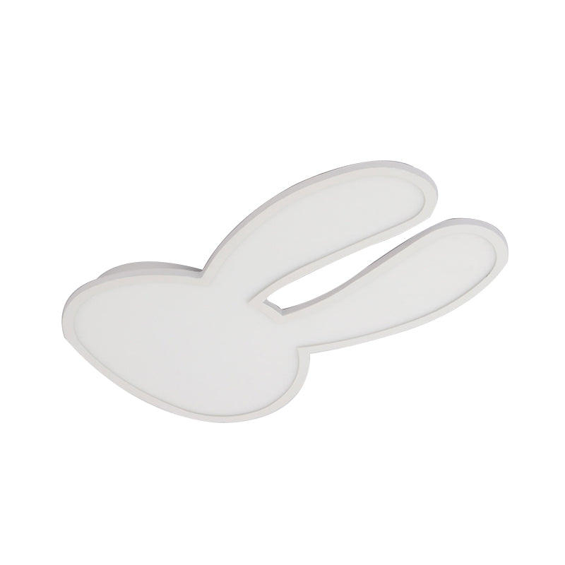 Bunny Ceiling Lamp For Baby Girl’s Room - Acrylic Led Mount Light With Eye-Care Technology