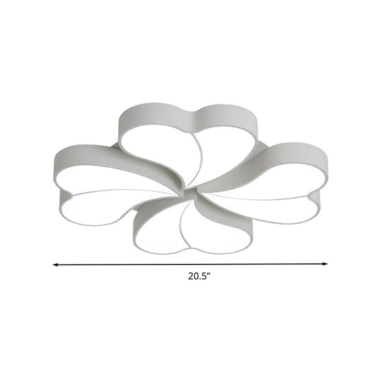 Flower-Shaped Acrylic Art Deco Ceiling Light In White For Bedroom