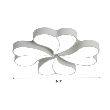 Flower - Shaped Acrylic Art Deco Ceiling Light In White For Bedroom