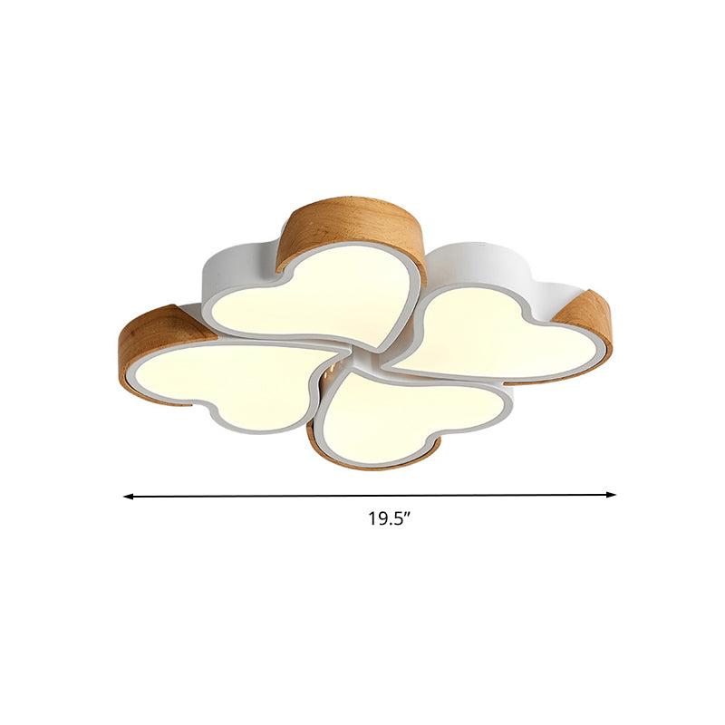 Led Heart Shape Ceiling Lights In White For Kids’ Bedrooms Acrylic Material
