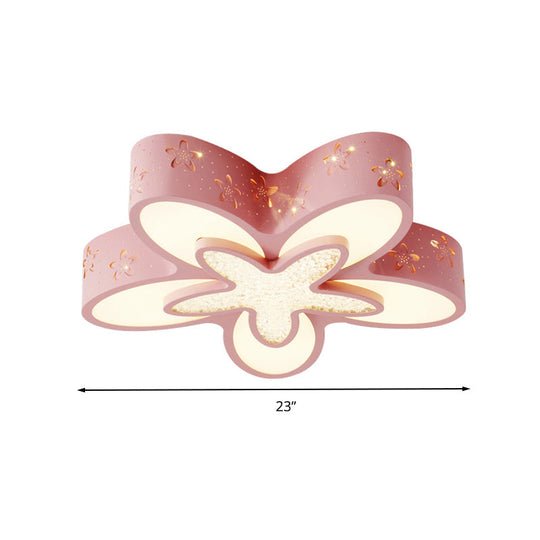 Starfish Shaped Kindergarten Ceiling Light - Acrylic Flush Mount Cartoon Fixture