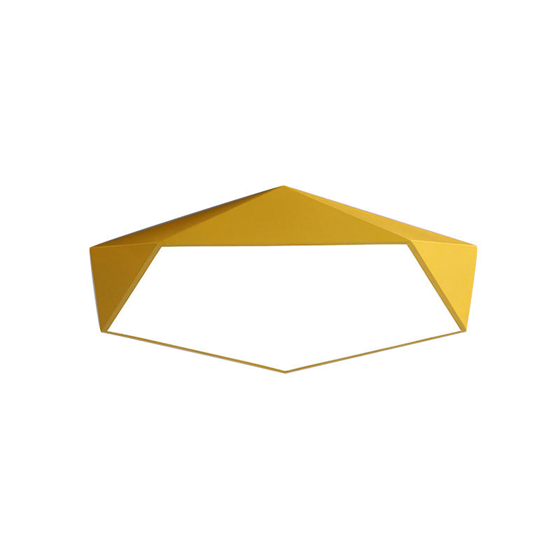 Sleek Acrylic Pentagon Led Flush Mount Ceiling Light With Nordic Design For Bathrooms