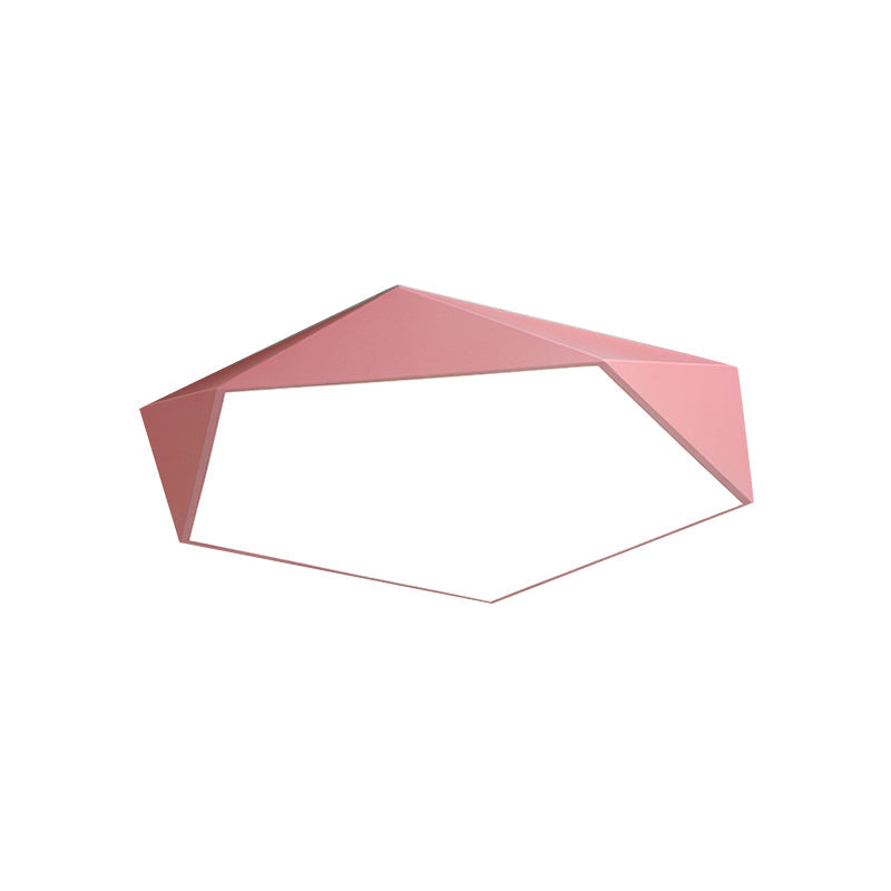 Sleek Acrylic Pentagon Led Flush Mount Ceiling Light With Nordic Design For Bathrooms