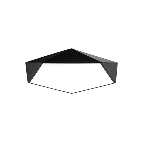 Sleek Acrylic Pentagon Led Flush Mount Ceiling Light With Nordic Design For Bathrooms