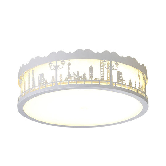 Modern White Circle Ceiling Light Fixture For Nursing Room