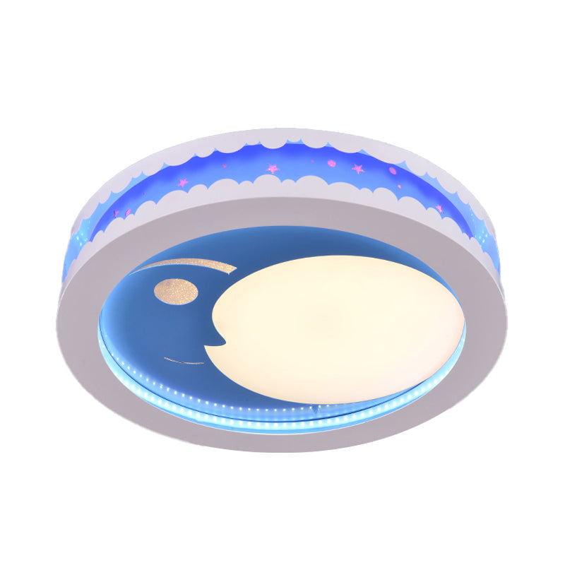 Art Deco Led Flush Ceiling Light For Kids’ Bedrooms - Acrylic Circle Design