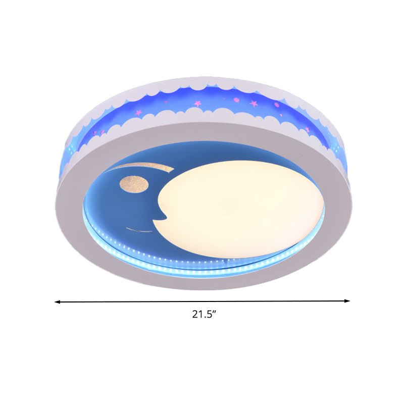 Art Deco Led Flush Ceiling Light For Kids’ Bedrooms - Acrylic Circle Design