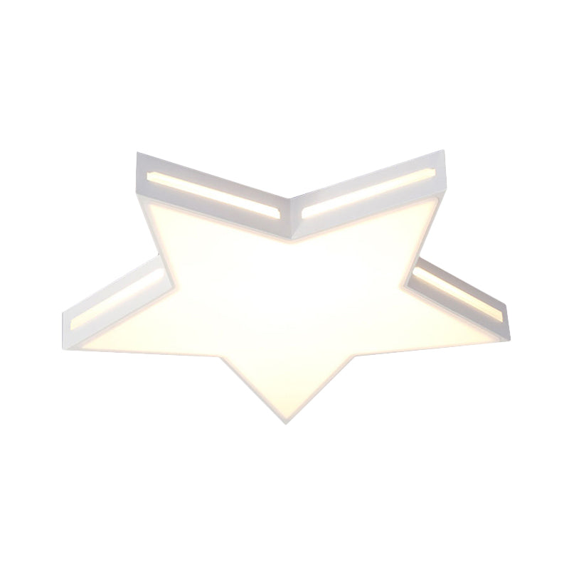 Modern White Star Led Ceiling Lamp For Boys’ Bedroom