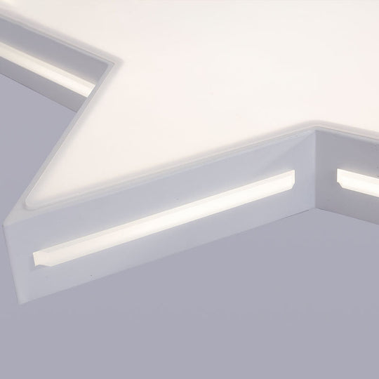 Modern White Star Led Ceiling Lamp For Boys’ Bedroom