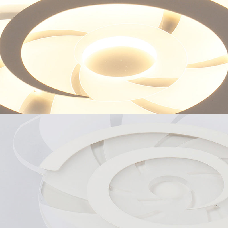 White Acrylic Snail Shell Led Ceiling Light - Perfect For Kid’s Bedroom!