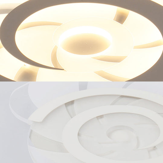 White Acrylic Snail Shell Led Ceiling Light - Perfect For Kids Bedroom!