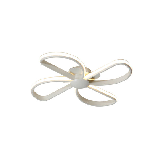 Stylish Petal Led Ceiling Mount Light - Acrylic White Lamp For Kids’ Bedrooms