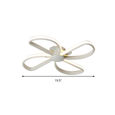 Stylish Petal Led Ceiling Mount Light - Acrylic White Lamp For Kids’ Bedrooms