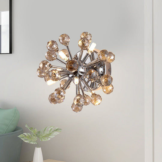 Chrome Sputnik Flushmount Crystal Ball Ceiling Light