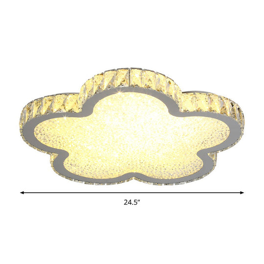 Modern Crystal-Encrusted Led Ceiling Lamp With Dimming & Remote - Available In 3 Sizes Warm/White