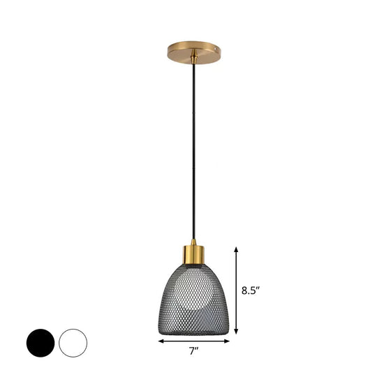 Modern Metallic Bell Pendant Light Fixture - Black/White Perfect For Dining Room