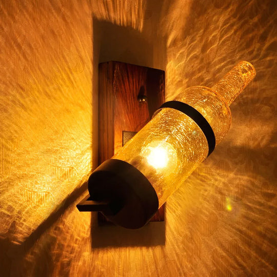 Modern Frosted White/Yellow Crackle Glass Wall Lamp For Bedroom Bathroom Or Warehouse