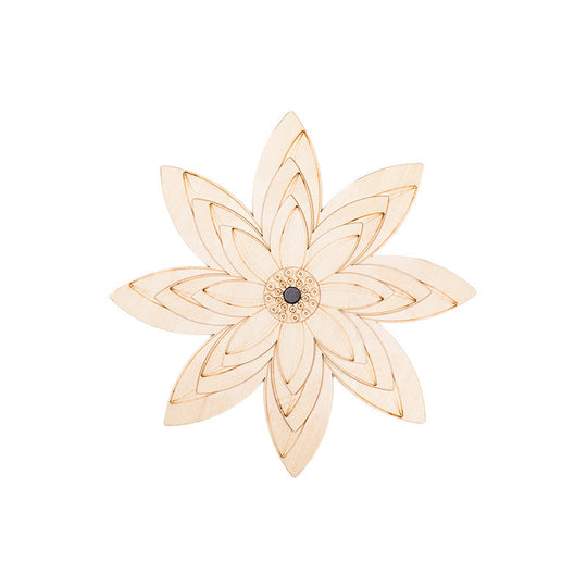 Adorable Beige Led Floral Wooden Wall Lamp: Perfect For Kids Bedroom & Hallway