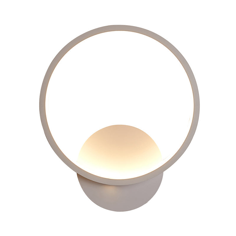 Modern Led Bedside Wall Light - Aluminum Minimalistic Sconce Lighting In Black/White 8/10/12.5 Dia