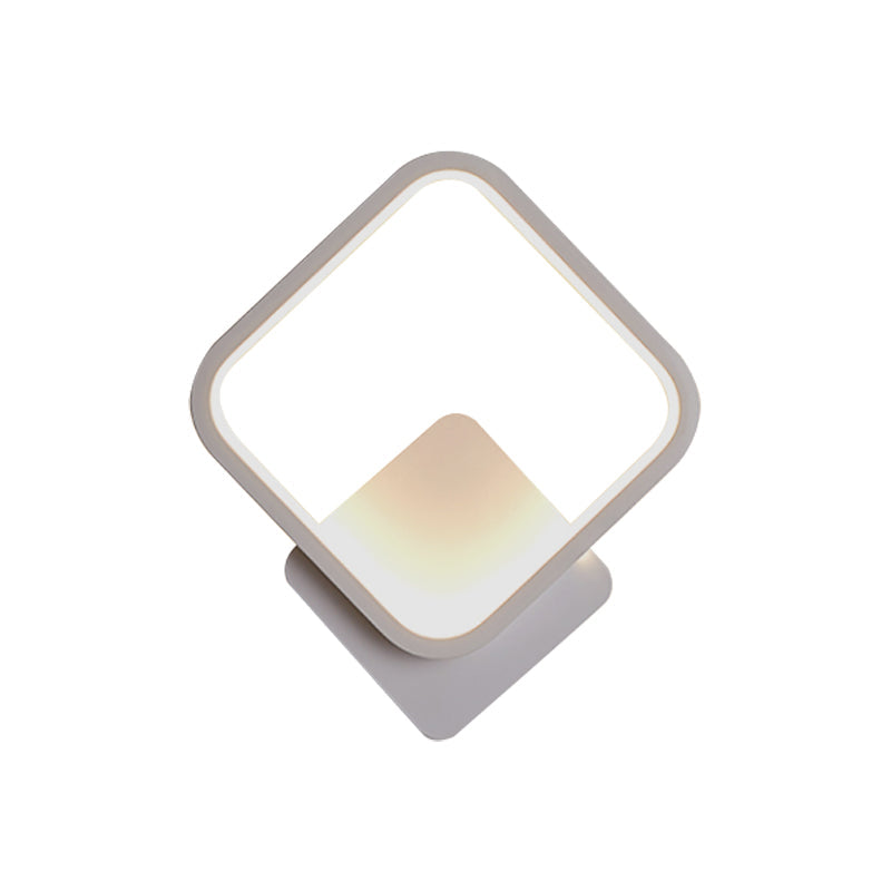 Modern Led Bedside Wall Light - Aluminum Minimalistic Sconce Lighting In Black/White 8/10/12.5 Dia