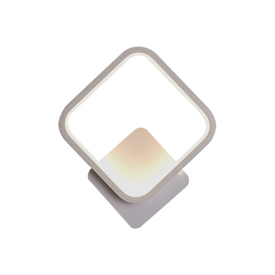 Modern Led Bedside Wall Light - Aluminum Minimalistic Sconce Lighting In Black/White 8/10/12.5 Dia