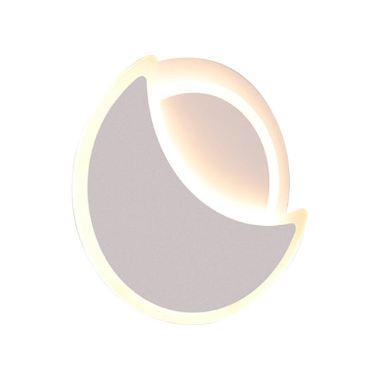 Nordic Led Acrylic Eclipse Wall Sconce In Warm/White Light - Bedroom Lighting