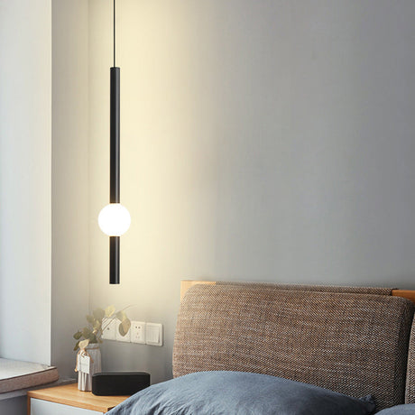 Sword-Shaped Led Hanging Lamp Kit - Modern Acrylic Black/White Suspension Light In Warm/White/3
