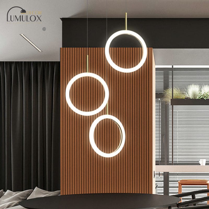 Halo Ring Restaurant Down Pendant Light In Gold Warm/White Lighting