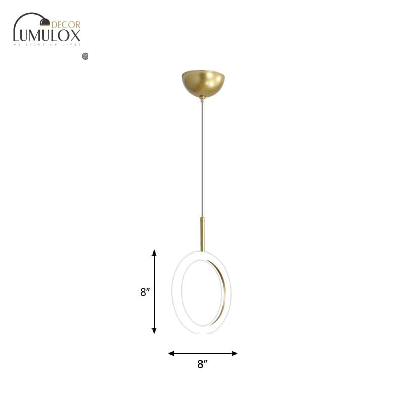 Halo Ring Restaurant Down Pendant Light In Gold Warm/White Lighting