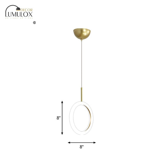 Halo Ring Restaurant Down Pendant Light In Gold Warm/White Lighting
