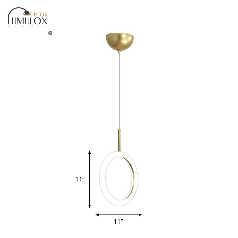 Halo Ring Restaurant Down Pendant Light In Gold Warm/White Lighting
