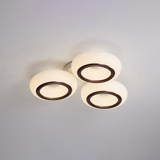 Modern Acrylic Doughnut Ceiling Flush Light With White Led - 3/6 - Head Mount Fixture