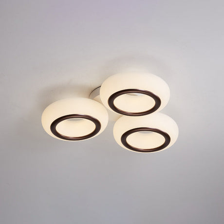 Modern Acrylic Doughnut Ceiling Flush Light With White Led - 3/6-Head Mount Fixture