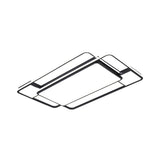 Modern Led Flush Mount Ceiling Lamp: Acrylic Black Square/Rectangle With 3 Color Light Options