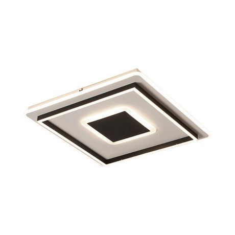 Modern Black Led Flush-Mount Ceiling Lamp With Acrylic Shade - Living Room Light White/3 Color