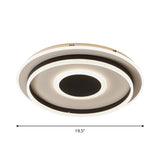 Modern Black Led Flush-Mount Ceiling Lamp With Acrylic Shade - Living Room Light White/3 Color