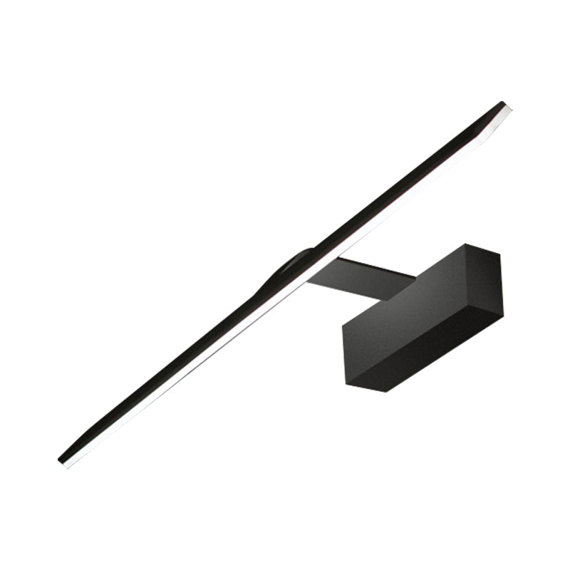 Modern Acrylic Black Led Vanity Wall Sconce - Rectangle Panel Lamp In Warm/White Light