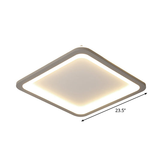 14.5/19/23.5 Led Square Bedroom Flush Mount Acrylic Ceiling Lamp - Thin & Stylish Nordic Design In
