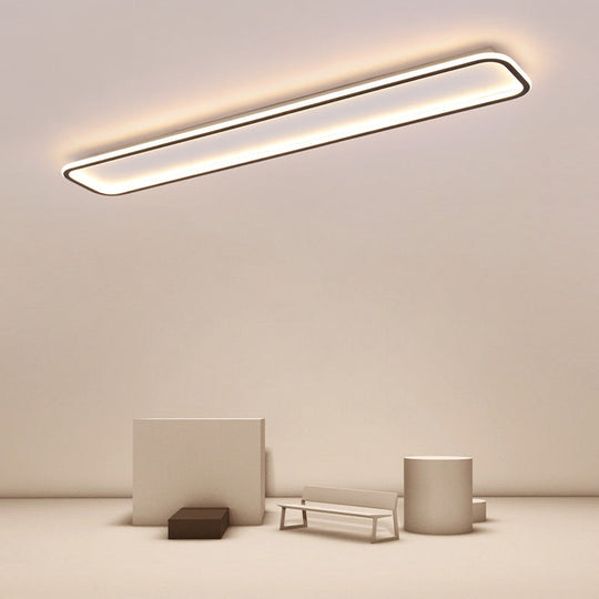Minimalist Black Led Ceiling Light In Warm/White Available 3 Lengths / 16 Warm