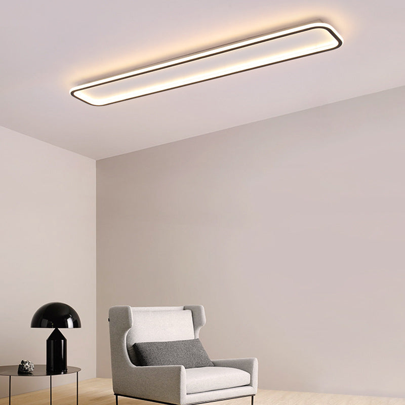 Minimalist Black Led Ceiling Light In Warm/White Available 3 Lengths