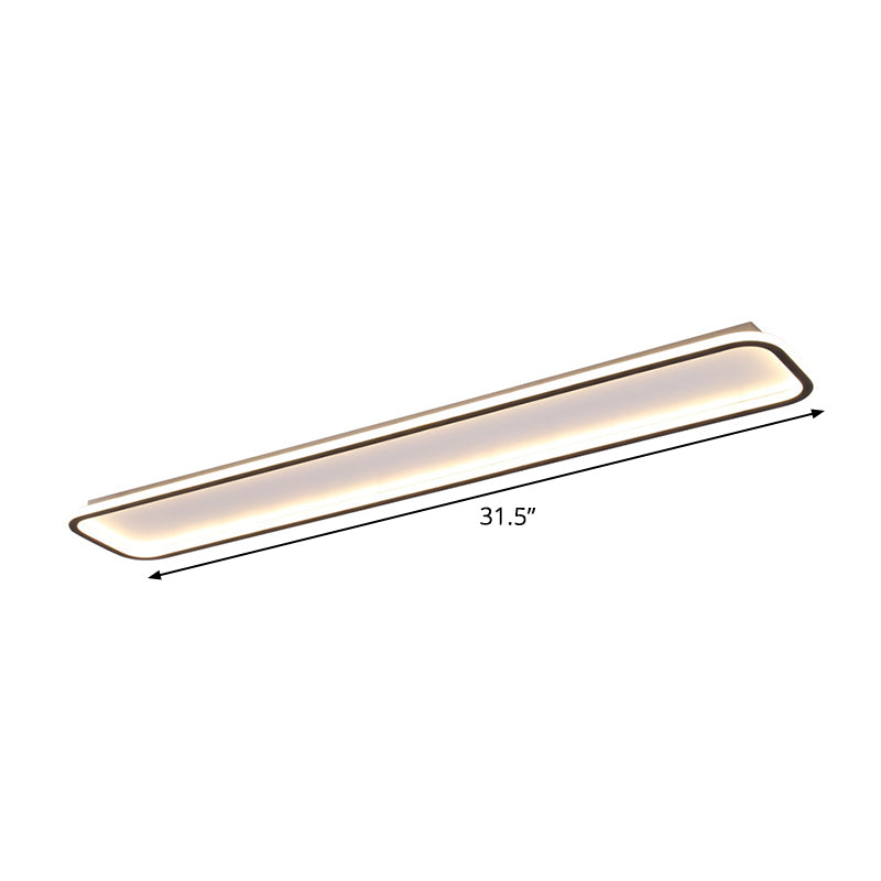 Minimalist Black Led Ceiling Light In Warm/White Available 3 Lengths
