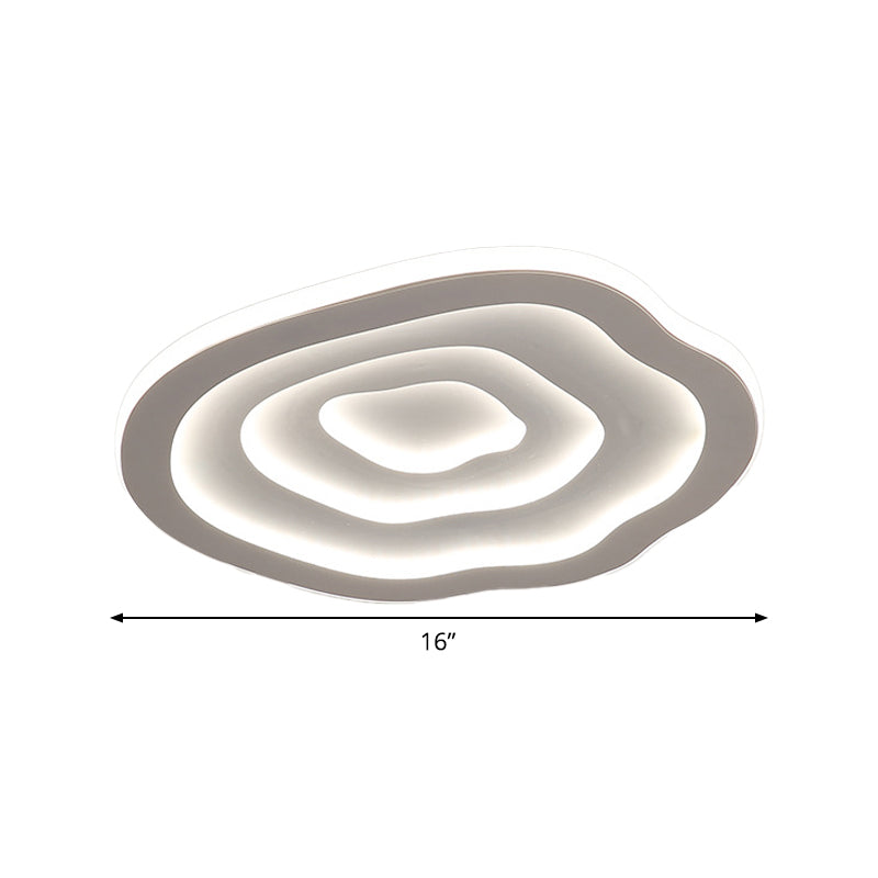 Led White Flush Mount Ceiling Lamp With Modern Acrylic Shade - 16/19.5 For Bedroom