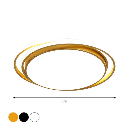 15/19 Extra-Thin Round Flush Mounted Led Ceiling Lamp - Minimalistic Acrylic Design In