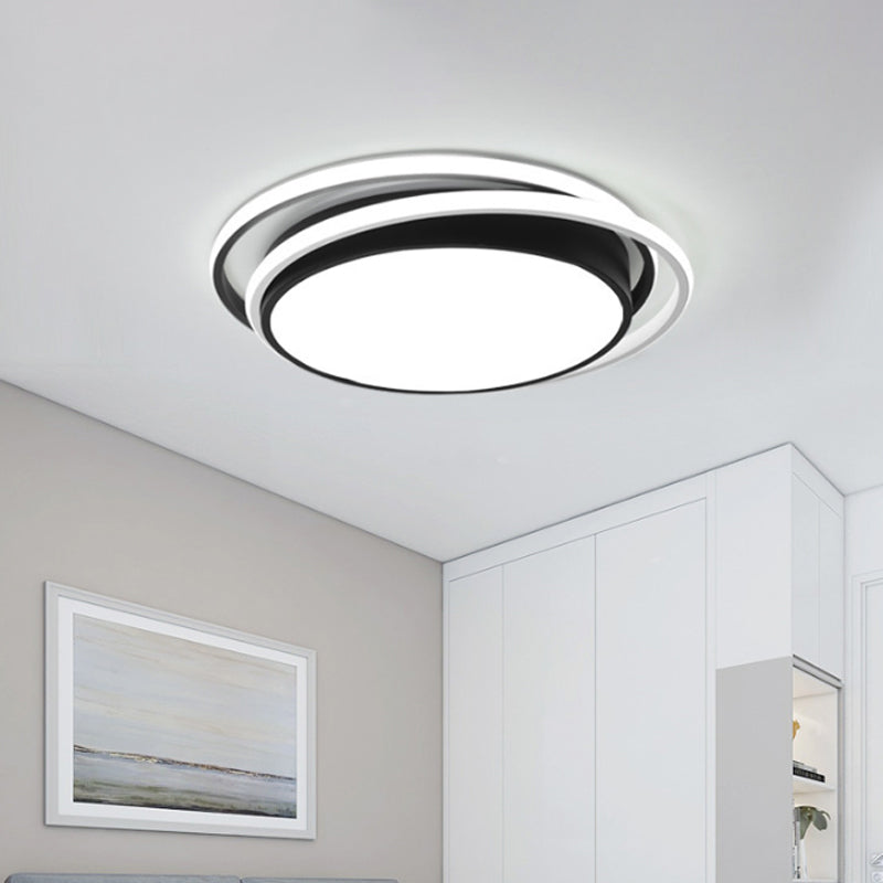 15/19 Extra-Thin Round Flush Mounted Led Ceiling Lamp - Minimalistic Acrylic Design In