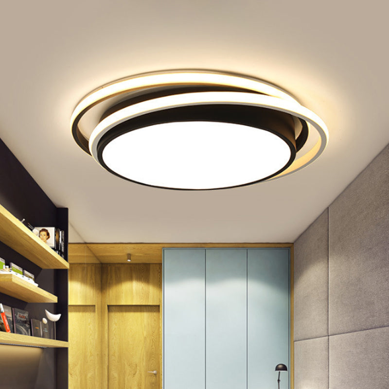 15/19 Extra-Thin Round Flush Mounted Led Ceiling Lamp - Minimalistic Acrylic Design In
