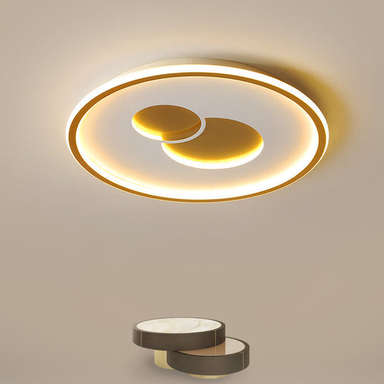 16/19.5 Black/Gold Led Flushmount Ceiling Light With Simplicity Acrylic Design Gold / 16