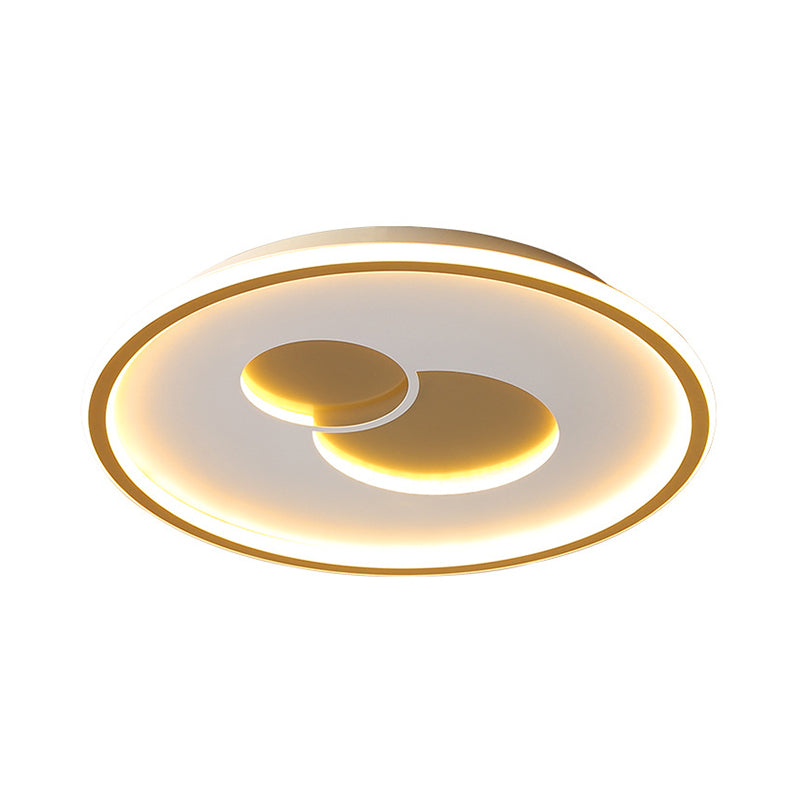 16/19.5 Black/Gold Led Flushmount Ceiling Light With Simplicity Acrylic Design