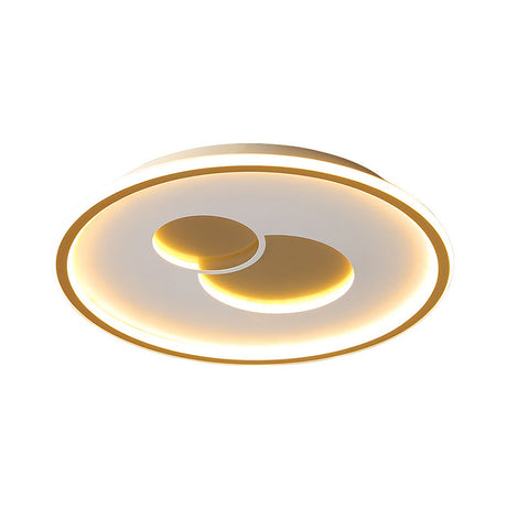 16/19.5 Black/Gold Led Flushmount Ceiling Light With Simplicity Acrylic Design